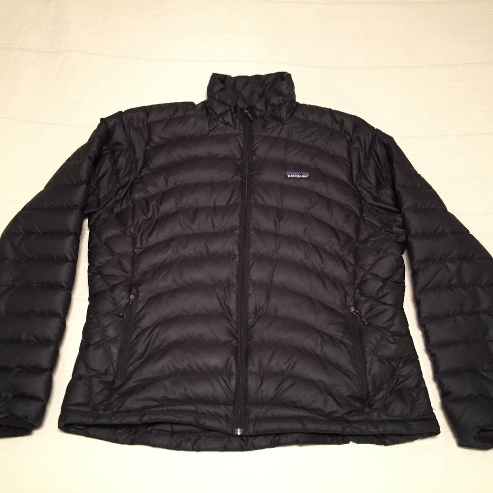 Womens Patagonia Down Sweater Jacket Coat Black XL